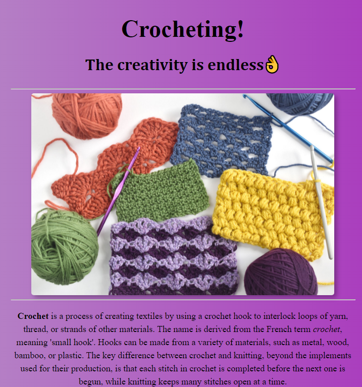 crochet project preview